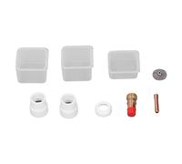 TIG Welding Torch Accessories Kit | 6PCS Gas Lens/Collet/Ceramic Cup for WP 17/18 / 26 | Red Copper & PTFE Parts with 3 Storage Boxes