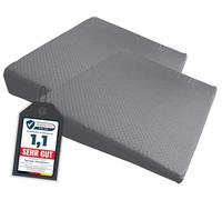 Tiga-Med 2 cojines antideslizantes para asiento de coche, extra fuertes y estables en forma de cuña, cojín elevador de asiento de coche, cojín cuña no antideslizante (antracita)