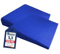 Tiga-Med 2 cojines antideslizantes para asiento de coche, extra fuertes y estables en forma de cuña, cojín elevador para asiento de coche, color azul