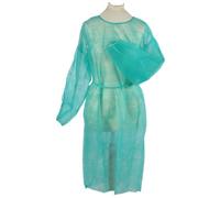 Tiga-Med Bata desechable, verde, 120 cm x 140 cm, paquete de 100