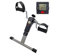 TIGA-MED Entrenador de pedales con pantalla - Mini bicicleta estática para brazos y piernas - Entrenador de movimiento para casa, oficina y rehabilitación - Resistencia ajustable, plegable y ahorra