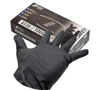 Tiga-Med Guantes desechables TOUGH Grip | 50/250/500/1000 unidades | Guantes desechables extrafuertes | Guantes de nitrilo | Guantes de trabajo para taller, jardín, laboratorio y montaje | 50