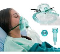 Tiga-Med Mascarilla de oxígeno de alta concentración para adultos, máscara no refractante con bolsa de depósito, con clip nasal, manguera de 210 cm, conector normalizado, sin DEHP, empaquetado