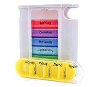 Tiga-Med - Pastillero para 7 días (dispensador semanal), multicolor