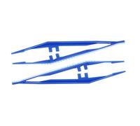 TIGA-MED Pinzas desechables estériles, color azul, aprox. 12,5 cm, pinzas de plástico de poliestireno, pinzas médicas desechables para práctica y laboratorio (200)