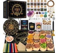 TigeJoy Kit de hechizos de brujería todo en uno, 88 piezas, suministros y herramientas Wiccan, incluye vela de cristal de hierba, péndulo de amatista, regalo de bruja, kit de inicio Wiccano,