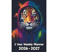 Tiger 2 Year Weekly Planner: 104 Week Sunday to Saturday Calendar | Gift For People Who Love Safari Animals, Cat Lovers | Ideal for Professionals, Students, and Busy Individuals | 6 x 9 Inches | v1