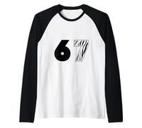 Tiger 67 Wild Animal Nature Power Number, diseño Africano Camiseta Manga Raglan