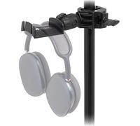 Tiger Abrazadera profesional para auriculares para micrófono y soporte de música, montaje seguro resistente, giro de 360°, ángulo ajustable, se adapta a una amplia gama de auriculares, accesorio de