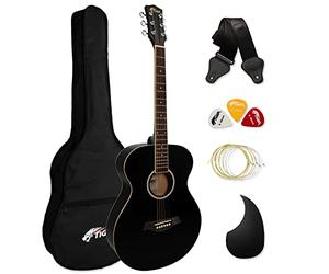 Tiger ACG2-BK Guitarra acústica de tamaño completo para principiantes - Negro