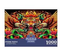 Tiger and Dragon Rompecabezas 1000 Piezas Animal Estéticos Y Desafiantes Decoración del Hogar Juguete Desafío Y Juego Educativo Regalos Entretenimiento Creativo para Adultos Y Niños Mayores De 8 Años
