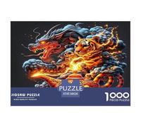 Tiger and Dragon Rompecabezas 1000 Piezas Animal Estéticos Y Desafiantes Decoración del Hogar Regalo para Familiares/Parejas para Adultos Y Niños Mayores De 8 Años 38x26cm/1000pcs