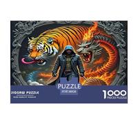 Tiger And Dragon Rompecabezas 1000 Piezas Animal Estéticos Y Desafiantes Entretenimiento Creativo Regalos Para Mujeres, Regalos Para Hombres Entretenimiento Creativo Para Adultos Y Niños Mayores 38x26
