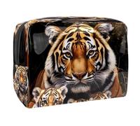 Tiger and Little Cubs - Neceser para mujer, neceser de viaje, de PVC, organizador de maquillaje con cremallera, multicolor, 18.5x7.5x13cm/7.3x3x5.1in, Neceser