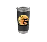 Tiger And Moon Scary Animals Funny Halloween Costume Vaso térmico de acero inoxidable de doble pared