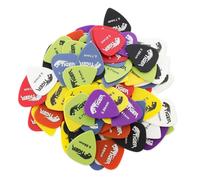 TIGER AP100A Paquete de 100 púas de guitarra para guitarra acústica/clásica/eléctrica/bajo Variedad de calibres Ligero/Medio/Pesado - 0.58 mm / 0.71 mm / 0.81 mm / 0.96 mm - Colores surtidos