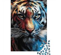 Tiger Art Print Poster-1 Puzzle Imposible,desafío for Adults Juego Educativo 1000 Piezas Obra De Arte De Juego De para Adultos Y Niños 38x26cm/1000pcs