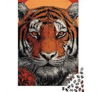 Tiger Art Print Poster Rompecabezas Imposible,desafío for Adults Entretenimiento Creativo 1000 Piezas Obra De Arte De Juego De para Adultos Y Niños A Partir De 12 Años 38x26cm/1000pcs
