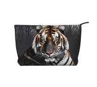 Tiger at Rest - Bolsa de cosméticos de pana con cierre de cremallera, adecuada para viajes, camping y uso diario