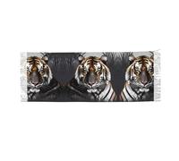 Tiger at rest - Bufanda de cachemira con flecos, bufanda ligera de moda para mujer, envolturas cuadradas, satén suave para otoño e invierno