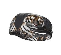 Tiger at Rest - Diadema deportiva estampada que absorbe el sudor para hombres y mujeres, perfecta para correr, baloncesto, yoga y senderismo.