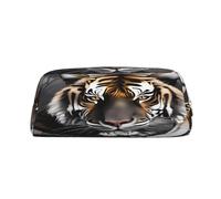 Tiger At Rest - Estuche para lápices de PVC, pequeño y simple, gran capacidad, puede acomodar 30 bolígrafos, forro acolchado para proporcionar una protección segura para los artículos, Gold, Talla