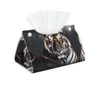 Tiger at rest - Funda rectangular para caja de pañuelos de cuero, organizador de papel, para baño, decoración