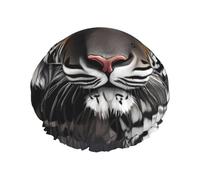 Tiger at rest - Gorro de ducha para mujer, impermeable, reutilizable, con cordón elástico lavable, adecuado para cabello largo y trenzas, ideal para ducharse.