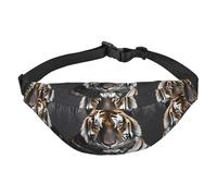 Tiger at rest - Riñonera cruzada grande para deportes, correr, ciclismo, viajes, pesca, para niños, color negro, talla única