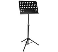Tiger Atril de música para orquesta: dos niveles de altura de 66 a 115 cm, escritorio de 47,5 x 34 cm con borde de 5 cm, inclinación sin engranajes, rotación completa, base de trípode plegable, patas