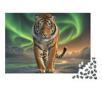Tiger Aurora Borealis Landscape Rompecabezas Imposible,desafío para Adultos Juego Educativo 1000 Piezas Obra De Arte De Juego De para Adultos, Regalos A Partir De 14 Años 70x50cm/1000pcs