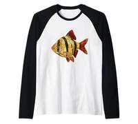 Tiger Barb Puntigrus tetrazona Acuario de Agua Dulce Camiseta Manga Raglan