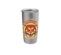 Tiger Born Wild Stay Wild Forest Amantes de los animales Vida silvestre Gato Vaso térmico de acero inoxidable de doble pared