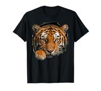 Tiger Breaking Through Torn Hole - Gráfico de Gato Salvaje Camiseta