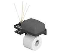 Tiger Caddy - Portarrollos con repisa, 24 cm, Color Negro