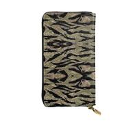 Tiger - Cartera larga de piel con estampado de camuflaje a rayas - Cartera de moda personalizada, múltiples ranuras para tarjetas y bolsillo para monedas, negro, talla única, negro/blanco, blanco y