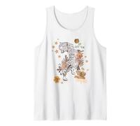 Tiger Collage Go Get 'Em Big Cats Animal Print and Stars Camiseta sin Mangas