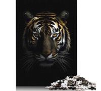 Tiger Dark Gold Animal Puzzle Imposible,desafío for Adults Juego Educativo 1000 Piezas Obra De Arte De Juego De para Adultos, Regalos A Partir De 14 Años 1000pcs (38x26cm)