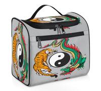 Tiger Dragon Yin Yang - Bolsa de maquillaje de viaje para mujeres, hombres, niñas, niños, tigre, 11.2 L, bolsa de aseo colgante, artículos de tocador, organizador de cosméticos, bolsa de ducha, color,