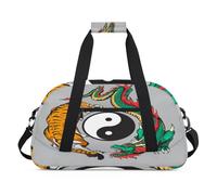 Tiger Dragon Yin Yang - Bolsa deportiva de lona para mujeres y hombres, tigre de 24 litros, bolsa de fin de semana, bolsa de viaje para gimnasio, para niños y niñas, color, 24 L, Organizador de bolsas