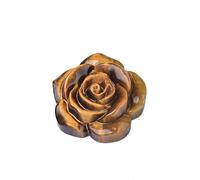 Tiger Eye Crystal Rose Flower Pendant 1.2×1.2×0.4 inch Hand-Carved Gemstone Ornament for Jewelry, Car Charm & Decoration