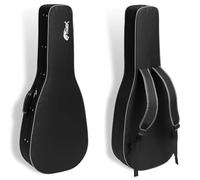 Tiger Funda rígida de Espuma para Guitarra acústica de tamaño Completo, con Forma de 41 Pulgadas con Correas de Hombro Ajustables, asa de fácil Transporte, Exterior Oxford 600D Resistente a la