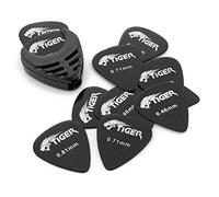 Tiger GAC56-BK - Set de 12 púas para guitarra con soporte