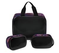 Tiger Galaxy Nebula Bolsa de maquillaje para mujeres y hombres, bolsa de cosméticos translúcida, bolsa de baño, bolsa de ducha, 3 piezas, organizador de cosméticos de viaje, color, XL, Neceser de