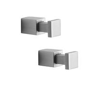 Tiger Ganchos Square para Ropa y Toallas, 4.1 x 1.6 x 1.6 cm, Acero Inoxidable Cepillado, 2 Unidades