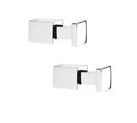 Tiger Ganchos Square para Ropa y Toallas, 4.1 x 1.6 x 1.6 cm, Metal, Cromo, 2 Unidades