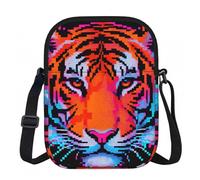 Tiger Head - Bolso cruzado pequeño con cremallera para mujer, impermeable, casual, para viajes, cartera de teléfono