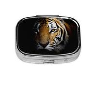 Tiger Head in Dark Printed, pastillero con 2 compartimentos, organizador portátil