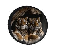 Tiger in Cave - Cubierta de neumático de repuesto de piel de PVC, a prueba de polvo, impermeable, cubierta de neumático para Jeep de 28 pulgadas, caravana, camión, SUV, diámetro de 28 a 34 pulgadas