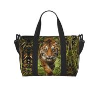 Tiger in The Jungle - Bolsa de viaje cruzada para adultos, apta para viajes, camping, picnics
